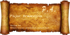 Pajor Armandina névjegykártya